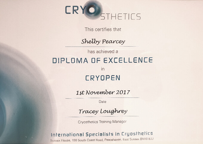 CRYOSTHETICS Diploma of Excellence